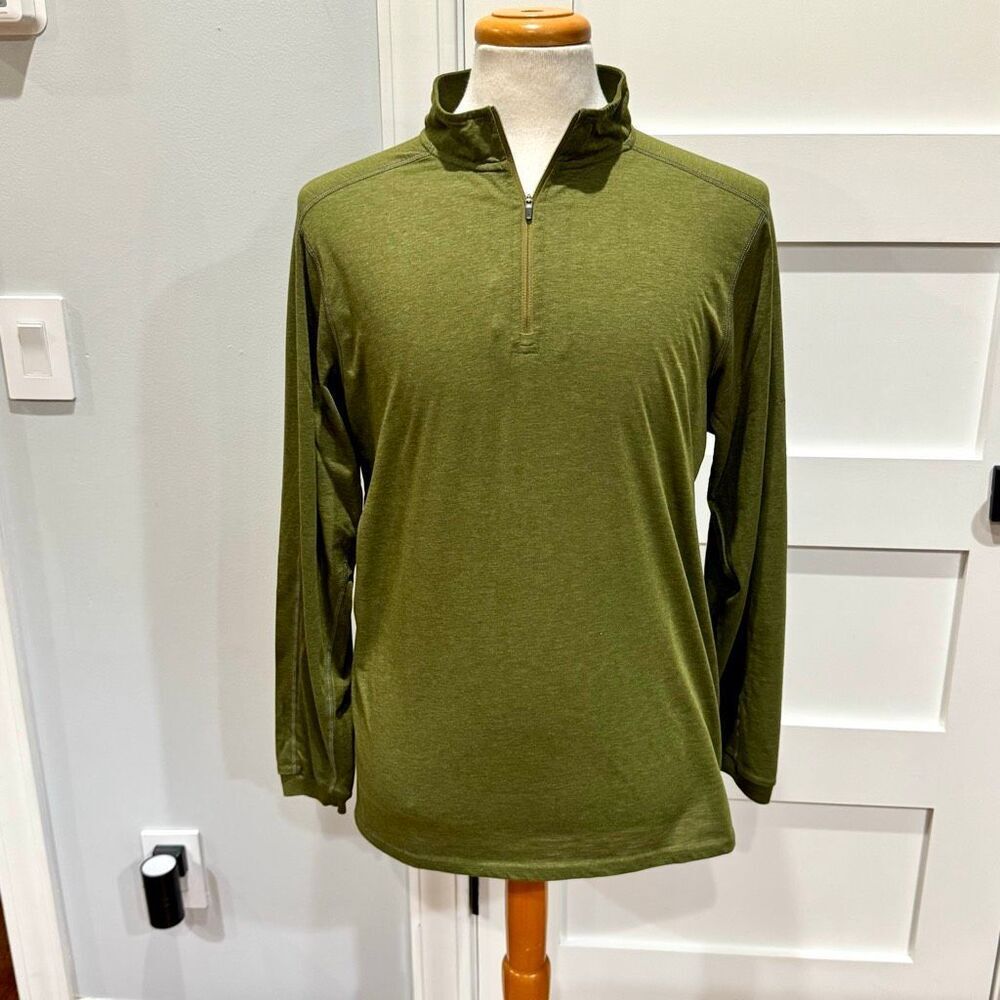 Exofficio 1/2 Zip Pullover. Green.